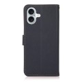 Skórzane Etui KHAZNEH z RFID do iPhone 16 Plus niebieskie