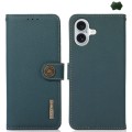 Skórzane Etui KHAZNEH z RFID do iPhone 16 Plus zielone
