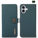Skórzane Etui KHAZNEH z RFID do iPhone 16 Plus zielone