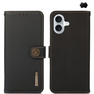 Skórzane Etui KHAZNEH z RFID do iPhone 16 Plus czarne