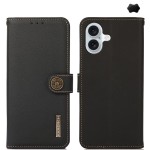Skórzane Etui KHAZNEH z RFID do iPhone 16 czarne