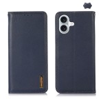 Skórzane Etui Pokrowiec KHAZNEH do iPhone 16 Plus niebieskie