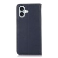 Skórzane Etui Pokrowiec KHAZNEH do iPhone 16 Plus niebieskie