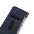 Skórzane Etui Pokrowiec KHAZNEH do iPhone 16 Plus niebieskie