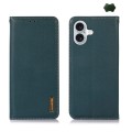 Skórzane Etui Pokrowiec KHAZNEH do iPhone 16 Plus zielone