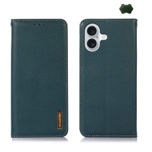 Skórzane Etui Pokrowiec KHAZNEH do iPhone 16 Plus zielone