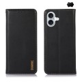 Skórzane Etui Pokrowiec KHAZNEH do iPhone 16 Plus czarne