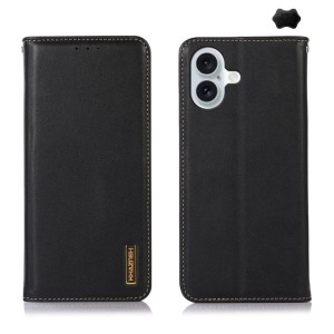 Skórzane Etui Pokrowiec KHAZNEH do iPhone 16 Plus czarne