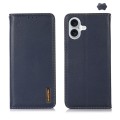 Skórzane Etui Pokrowiec KHAZNEH do iPhone 16 niebieskie