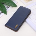 Skórzane Etui Pokrowiec KHAZNEH do iPhone 16 niebieskie