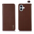 Skórzane Etui Pokrowiec KHAZNEH do iPhone 16 brązowe