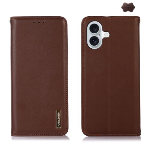 Skórzane Etui Pokrowiec KHAZNEH do iPhone 16 brązowe