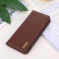 Skórzane Etui Pokrowiec KHAZNEH do iPhone 16 brązowe