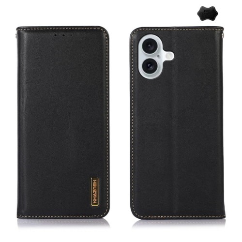 Skórzane Etui Pokrowiec KHAZNEH do iPhone 16 czarne