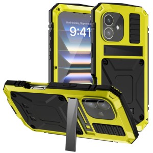 R-JUST Pancerne Etui Antywstrząsowe do iPhone 16 Plus żółte
