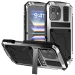 R-JUST Pancerne Etui Antywstrząsowe do iPhone 16 srebrne