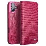 QIALINO Eleganckie Skórzane Etui Pokrowiec do iPhone 16 Plus różowe