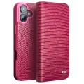 QIALINO Eleganckie Skórzane Etui Pokrowiec do iPhone 16 różowe