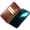 QIALINO Eleganckie Skórzane Etui do iPhone 16 Plus brązowe