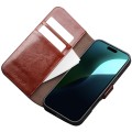 QIALINO Eleganckie Skórzane Etui Pokrowiec do iPhone 16 brązowe