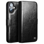 QIALINO Eleganckie Skórzane Etui Pokrowiec do iPhone 16 czarne