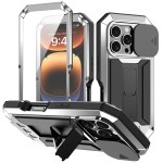 R-JUST Pancerne Etui Antywstrząsowe do iPhone 16 Pro srebrne
