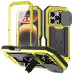R-JUST Pancerne Etui Antywstrząsowe do iPhone 16 Pro żółte