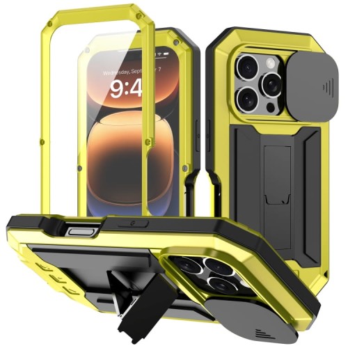 R-JUST Pancerne Etui Antywstrząsowe do iPhone 16 Pro żółte