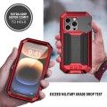R-JUST Pancerne Etui Antywstrząsowe do iPhone 16 Pro czerwone