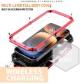 R-JUST Pancerne Etui Antywstrząsowe do iPhone 16 Pro czerwone