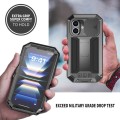 R-JUST Pancerne Etui Antywstrząsowe do iPhone 16 Plus czarne