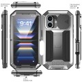 R-JUST Pancerne Etui Antywstrząsowe do iPhone 16 Plus srebrne