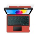 Czerwone Etui Podświetlana Klawiatura do iPad 10.9 2022