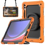 Pomarańczowe Mocne Pancerne Etui z Uchwytem i Paskiem do Samsung Galaxy Tab S10+ 12.4