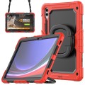 Czerwone Mocne Pancerne Etui z Uchwytem i Paskiem do Samsung Galaxy Tab S10+ 12.4