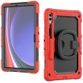 Czerwone Mocne Pancerne Etui z Uchwytem i Paskiem do Samsung Galaxy Tab S10+ 12.4
