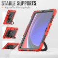 Czerwone Mocne Pancerne Etui z Uchwytem i Paskiem do Samsung Galaxy Tab S10+ 12.4