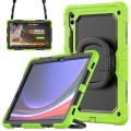 Zielone Mocne Pancerne Etui z Uchwytem i Paskiem do Samsung Galaxy Tab S10+ 12.4