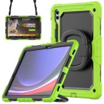 Zielone Mocne Pancerne Etui z Uchwytem i Paskiem do Samsung Galaxy Tab S10+ 12.4