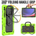 Zielone Mocne Pancerne Etui z Uchwytem i Paskiem do Samsung Galaxy Tab S10+ 12.4