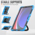 Niebieskie Mocne Pancerne Etui z Uchwytem i Paskiem do Samsung Galaxy Tab S10+ 12.4