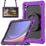 Fioletowe Mocne Pancerne Etui z Uchwytem i Paskiem do Samsung Galaxy Tab S10+ 12.4