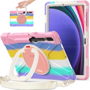 Kolorowe Pancerne Etui z Uchwytem i Paskiem do Samsung Galaxy Tab S10+ 12.4