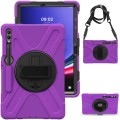 Fioletowe Pancerne Etui Obudowa z Uchwytem i Paskiem do Samsung Galaxy Tab S10+