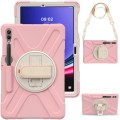 Różowe Pancerne Etui Obudowa z Uchwytem i Paskiem do Samsung Galaxy Tab S10+