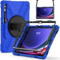Niebieskie Pancerne Etui Obudowa z Uchwytem i Paskiem do Samsung Galaxy Tab S10+