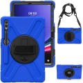Niebieskie Pancerne Etui Obudowa z Uchwytem i Paskiem do Samsung Galaxy Tab S10+