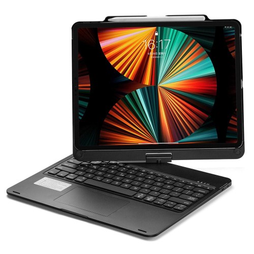 Czarna Podświetlana Obrotowa Klawiatura TouchPad do iPad Air 13 2025/2024