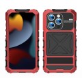R-JUST Pancerne Etui Antywstrząsowe do iPhone 15 Pro Max czerwone