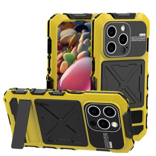 R-JUST Pancerne Etui Antywstrząsowe do iPhone 15 Pro żółte